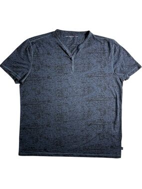 John Varvatos Men’s Blue & Black Henley T-Shirt Size XL